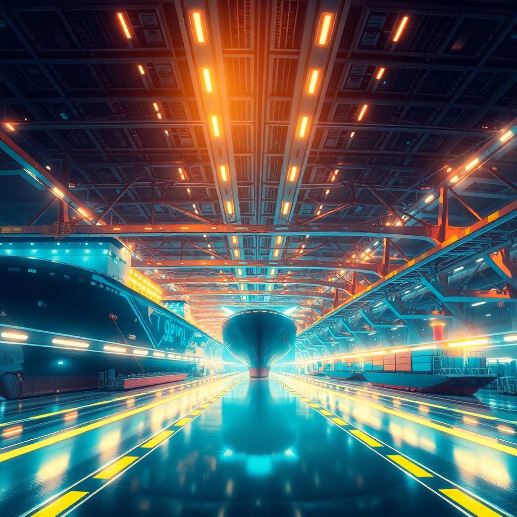 Digital Freight Technologies illustration of smart shipping hub with global logistics tools