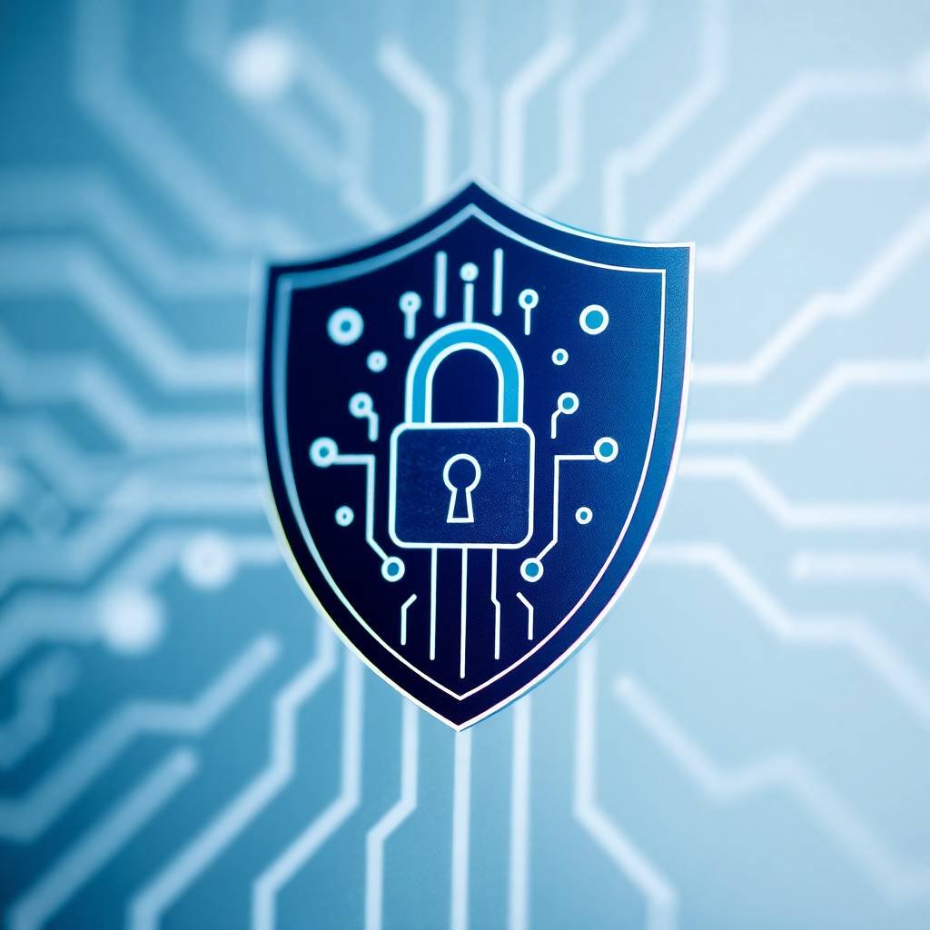 Macro close-up of a digital lock on a shield, symbolizing data protection and the Dynamic305 privacy policy.